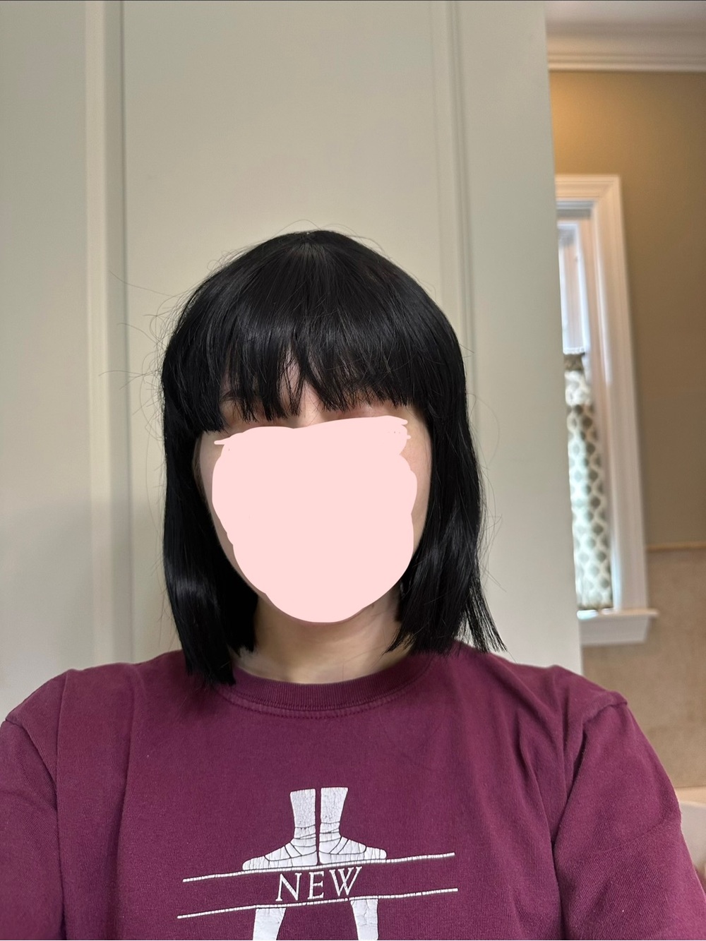 1 of 2 Amazon Black Short Layered Wig with Bangs